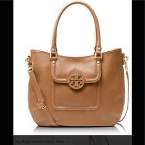 Tory Burch Tan Leather Amanda Classic Hobo Crossbody